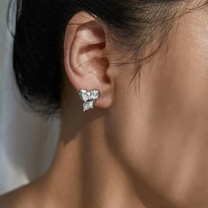 Zyra Faceted Leaf Studs