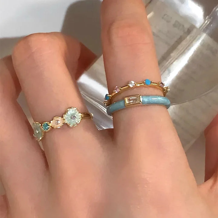Florine Silver Ring Stack Set