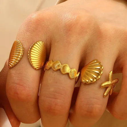 Marina Shell Ring Set