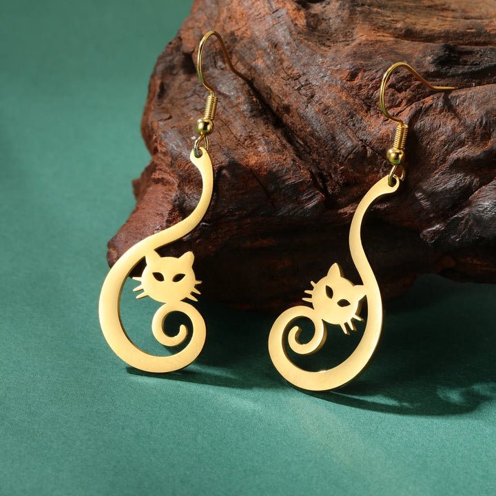 Salem Moon Steel Earrings