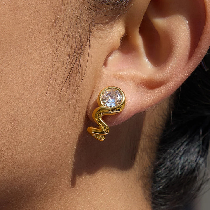 Crystalina 18k Gold-Plated Earrings