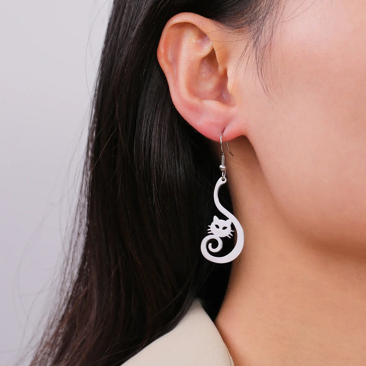 Salem Moon Steel Earrings