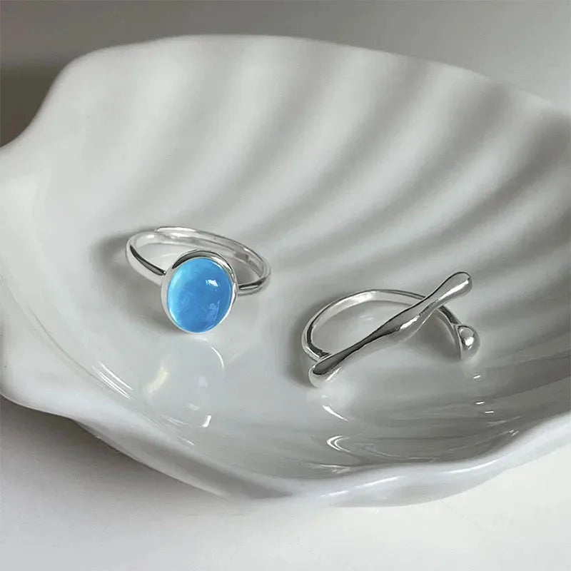 Duality Core Silver Rings