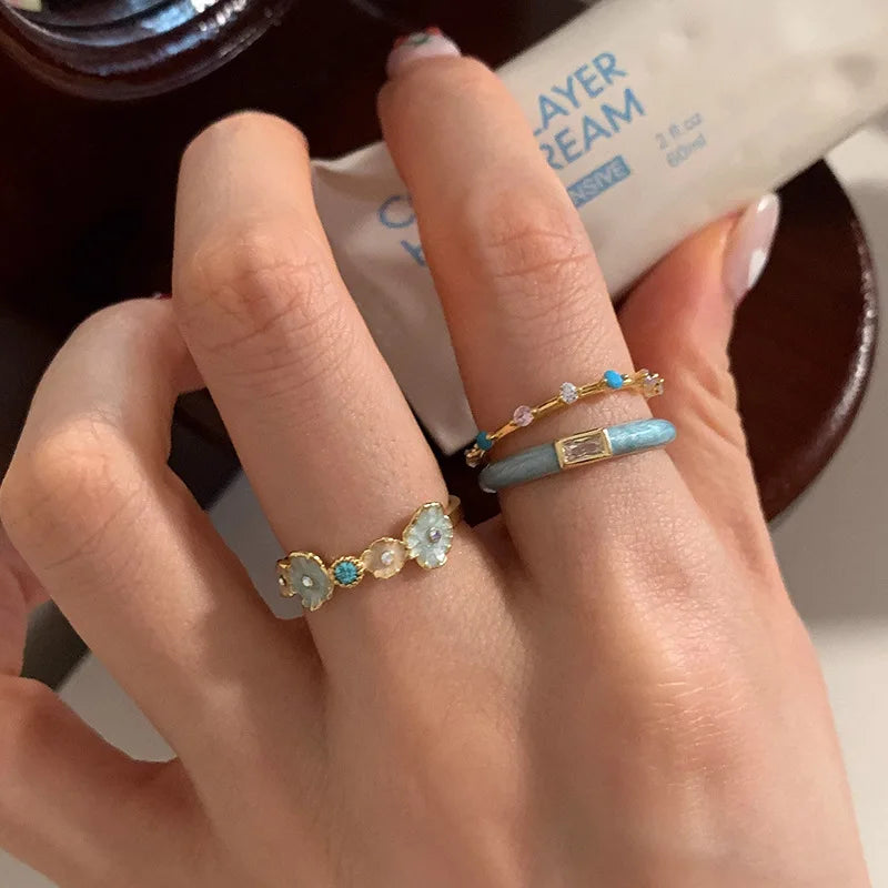 Florine Silver Ring Stack Set