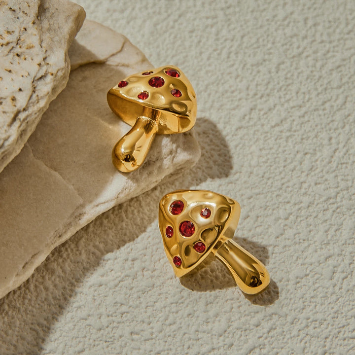 Lady Mushroom 18k Gold-Plated Earrings