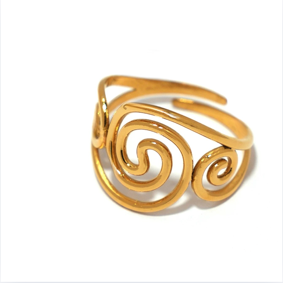 Mirelle Gold Spiral Ring
