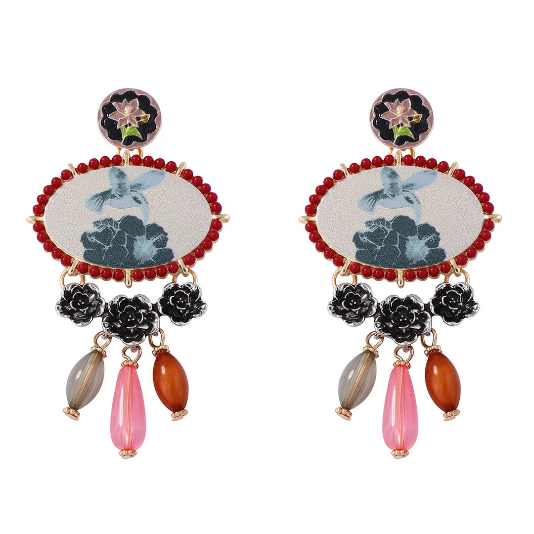 Ave en Rojo Earrings