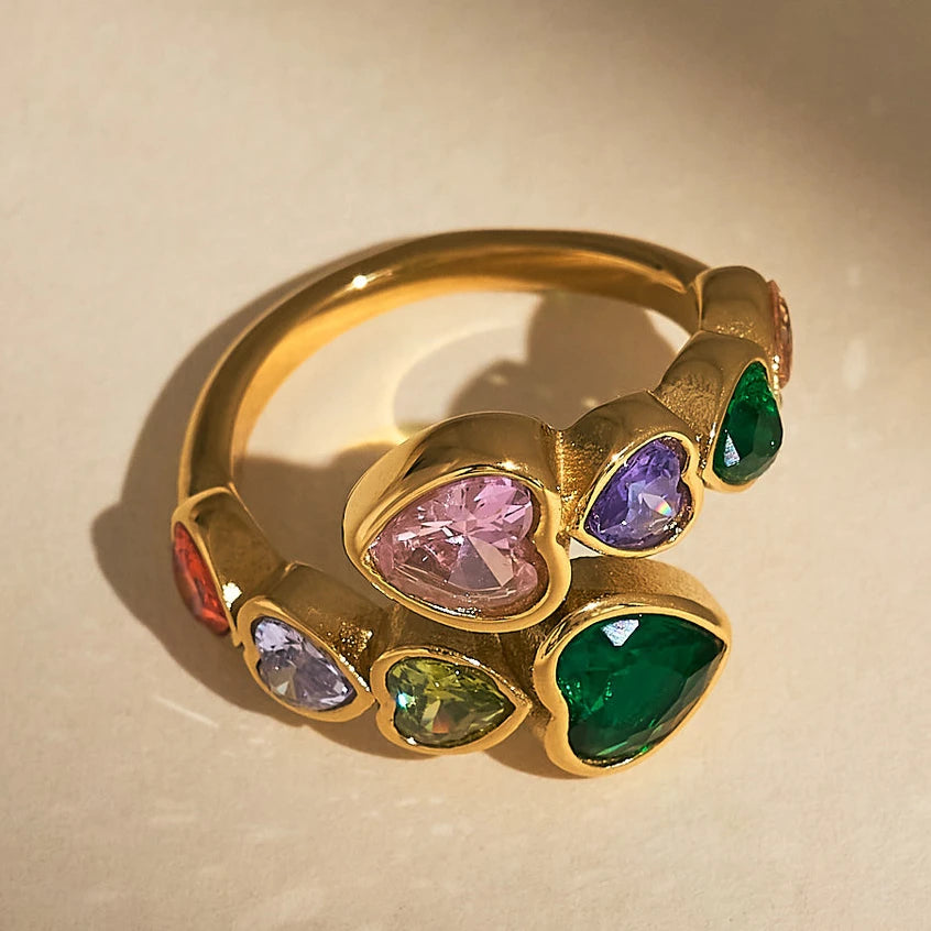 Elaine Heart Cluster Ring