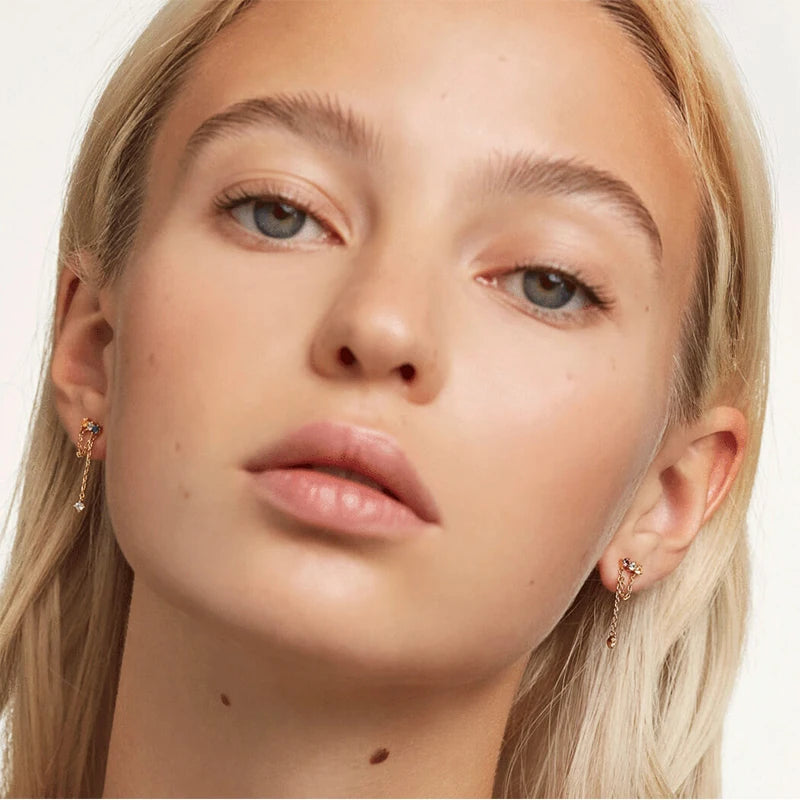 Twins Divide Sterling Silver Earrings