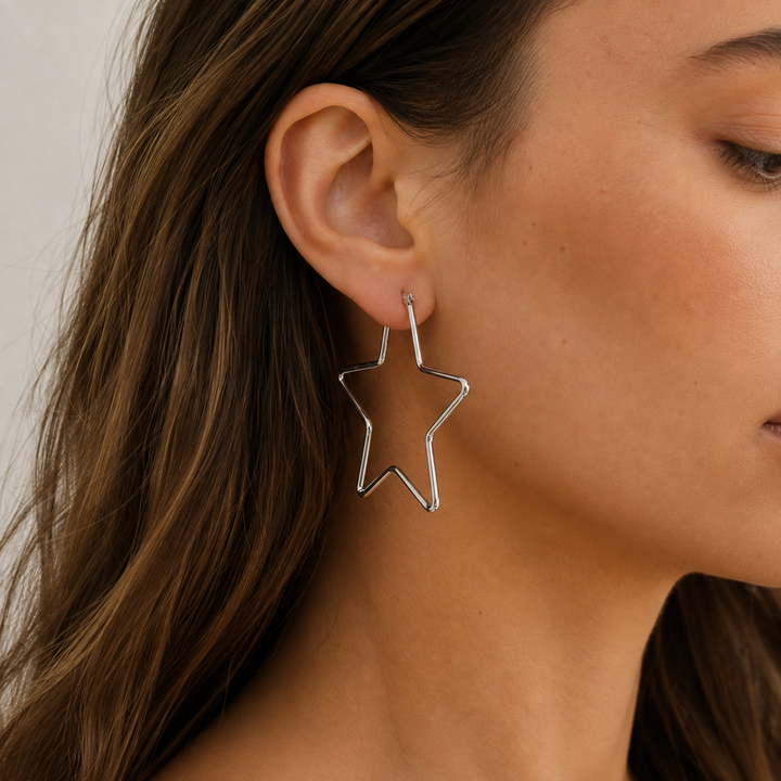 Blaire Star Hoop Earrings