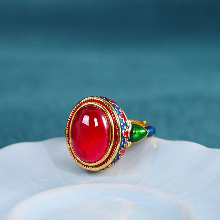 Soraya Enamel Carnelian Ring