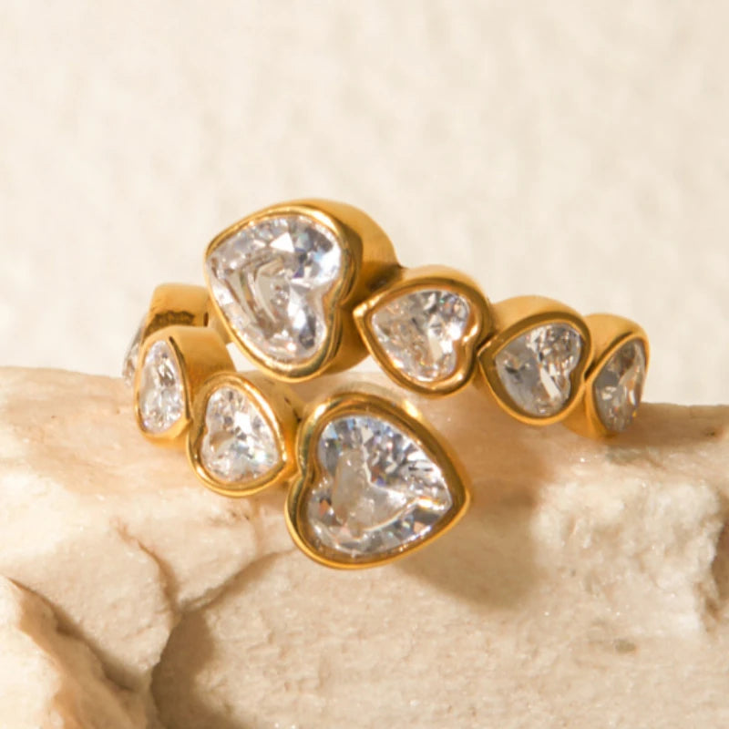 Elaine Heart Cluster Ring