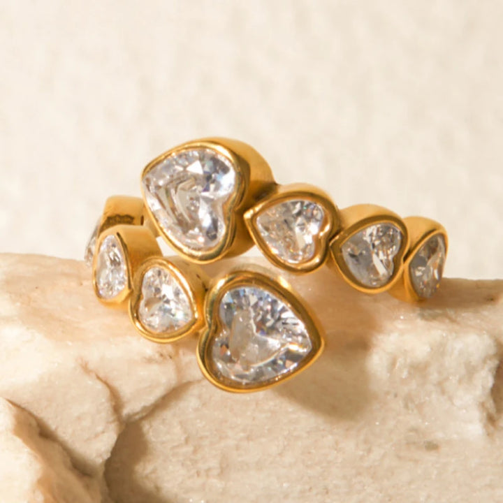 Elaine Heart Cluster Ring