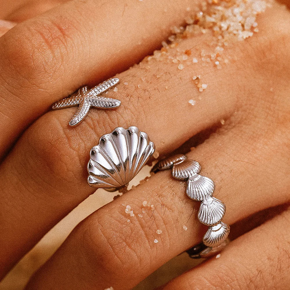Marina Shell Ring Set