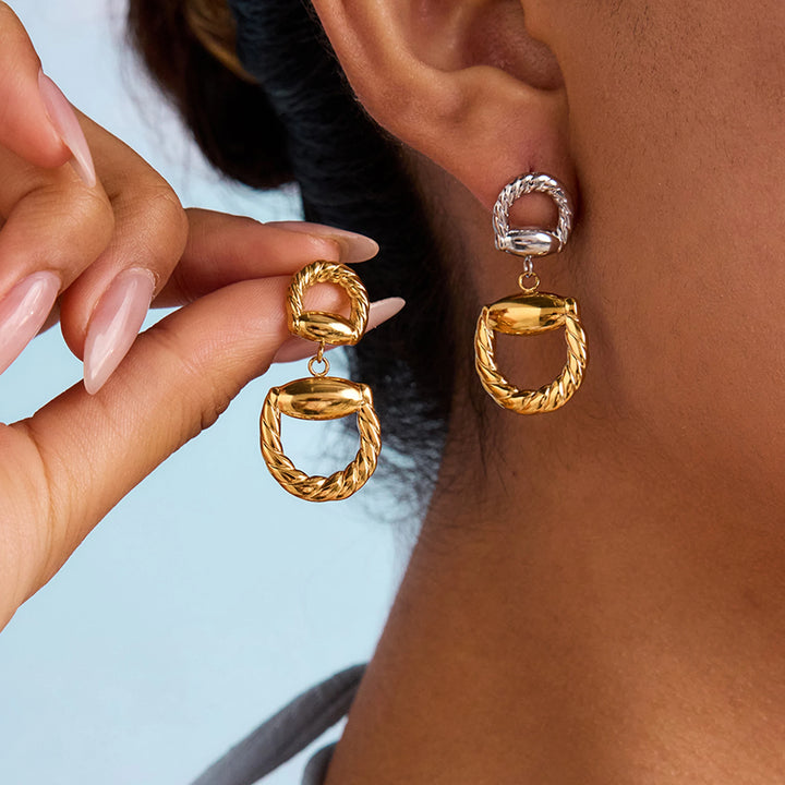 Eida Braided Gold-Plated Steel Earrings