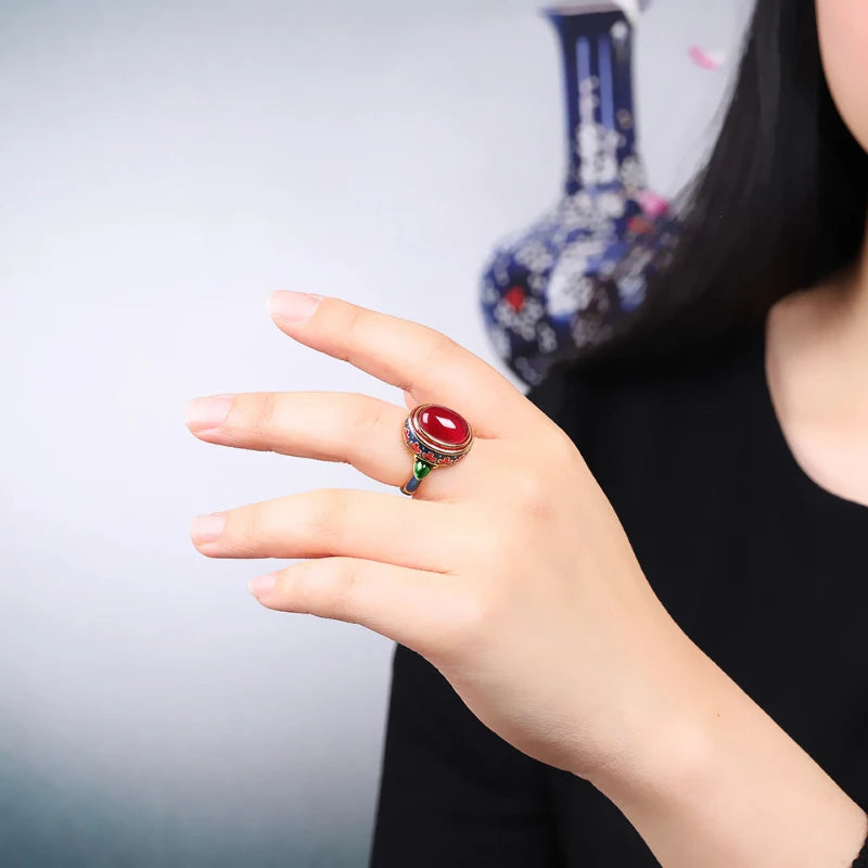 Soraya Enamel Carnelian Ring