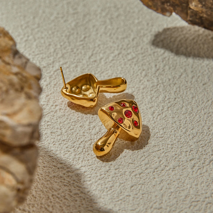Lady Mushroom 18k Gold-Plated Earrings