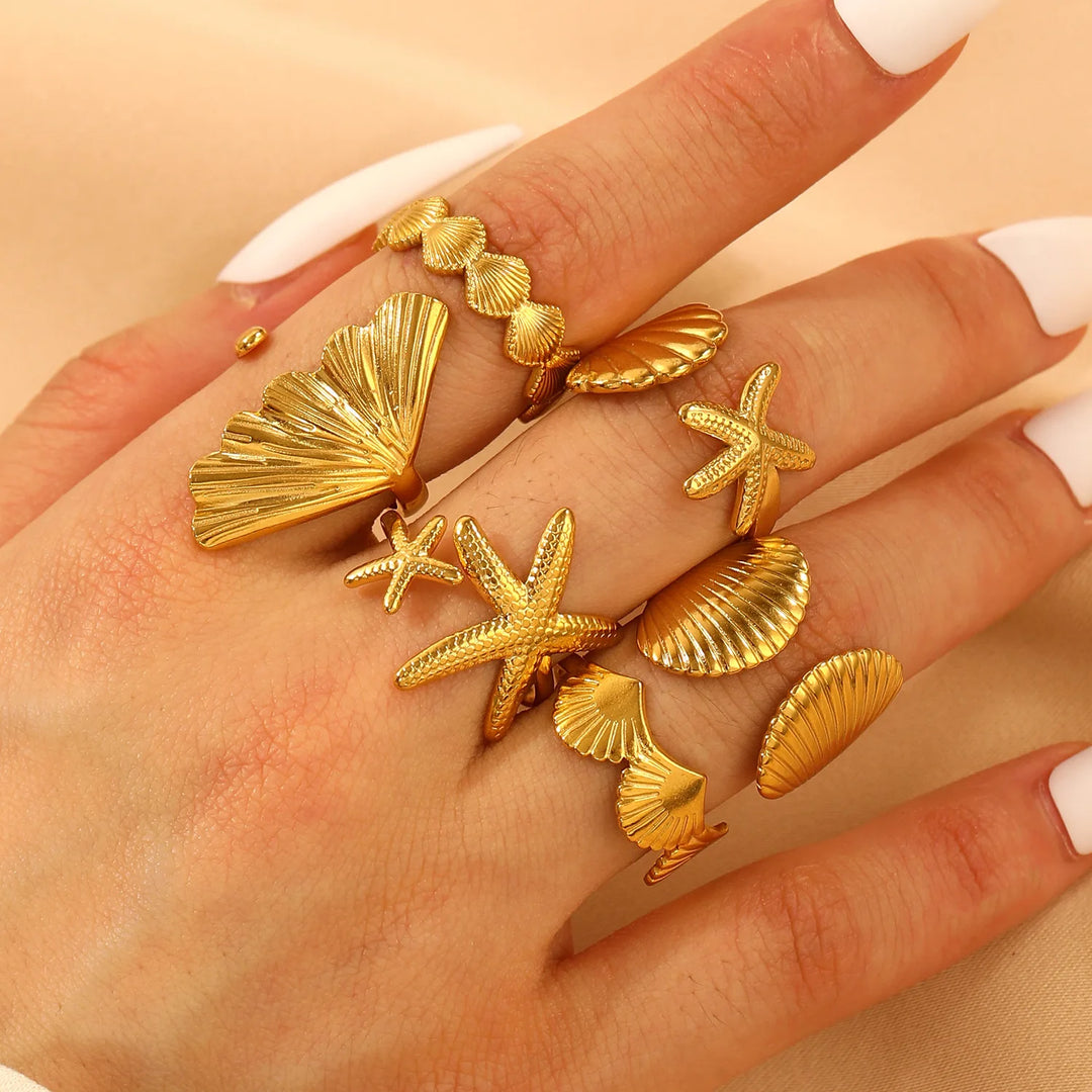 Marina Shell Ring Set