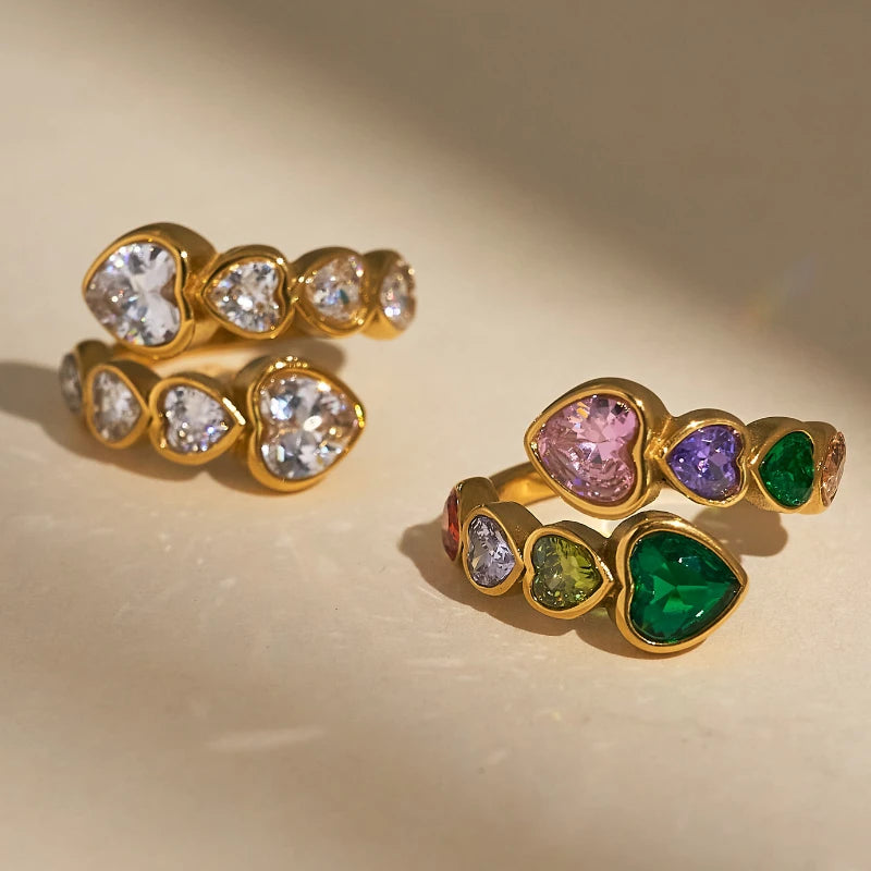 Elaine Heart Cluster Ring