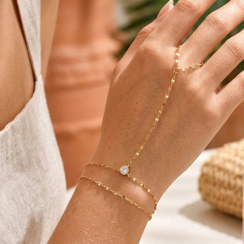 Lucette Gold-Plated Hand Chain