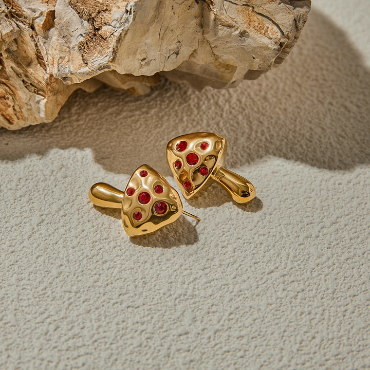 Lady Mushroom 18k Gold-Plated Earrings
