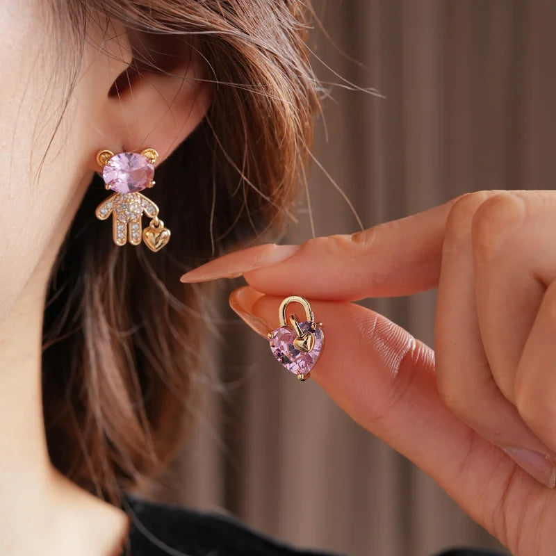 Petit Ours Silver Earrings
