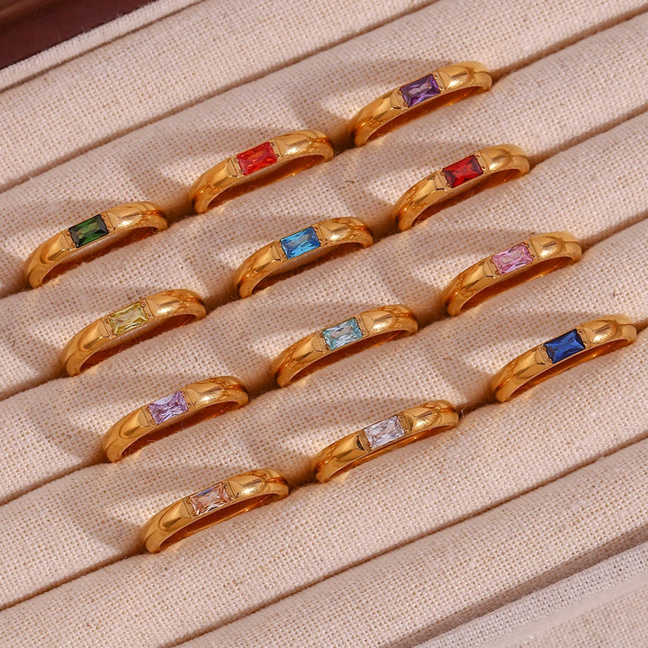 Revered Birthstone Gold-Plated Ring