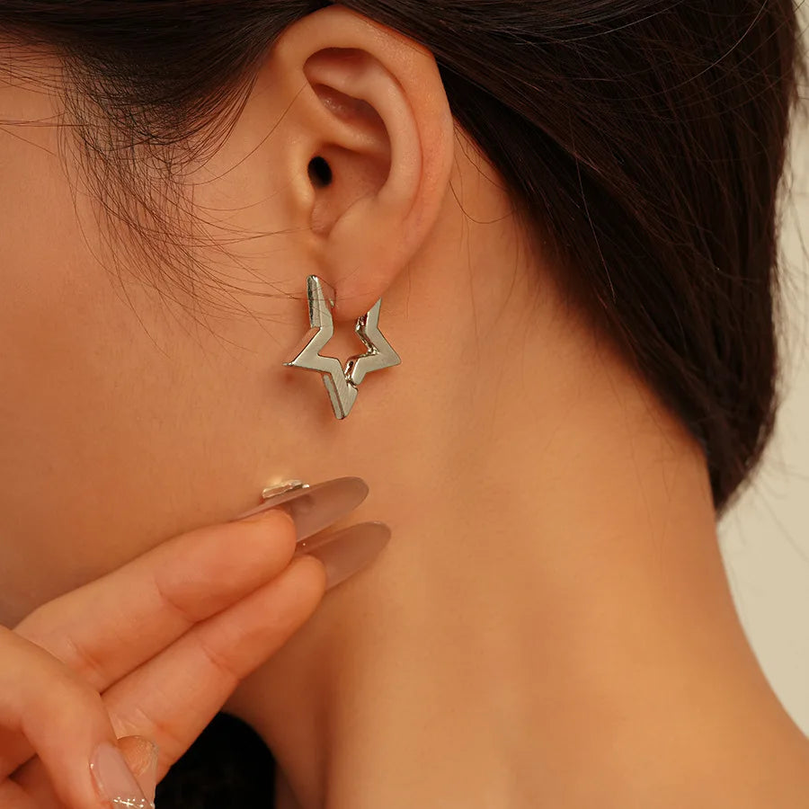 Petite Étoile Silver Hoops