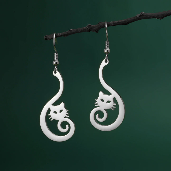 Salem Moon Steel Earrings