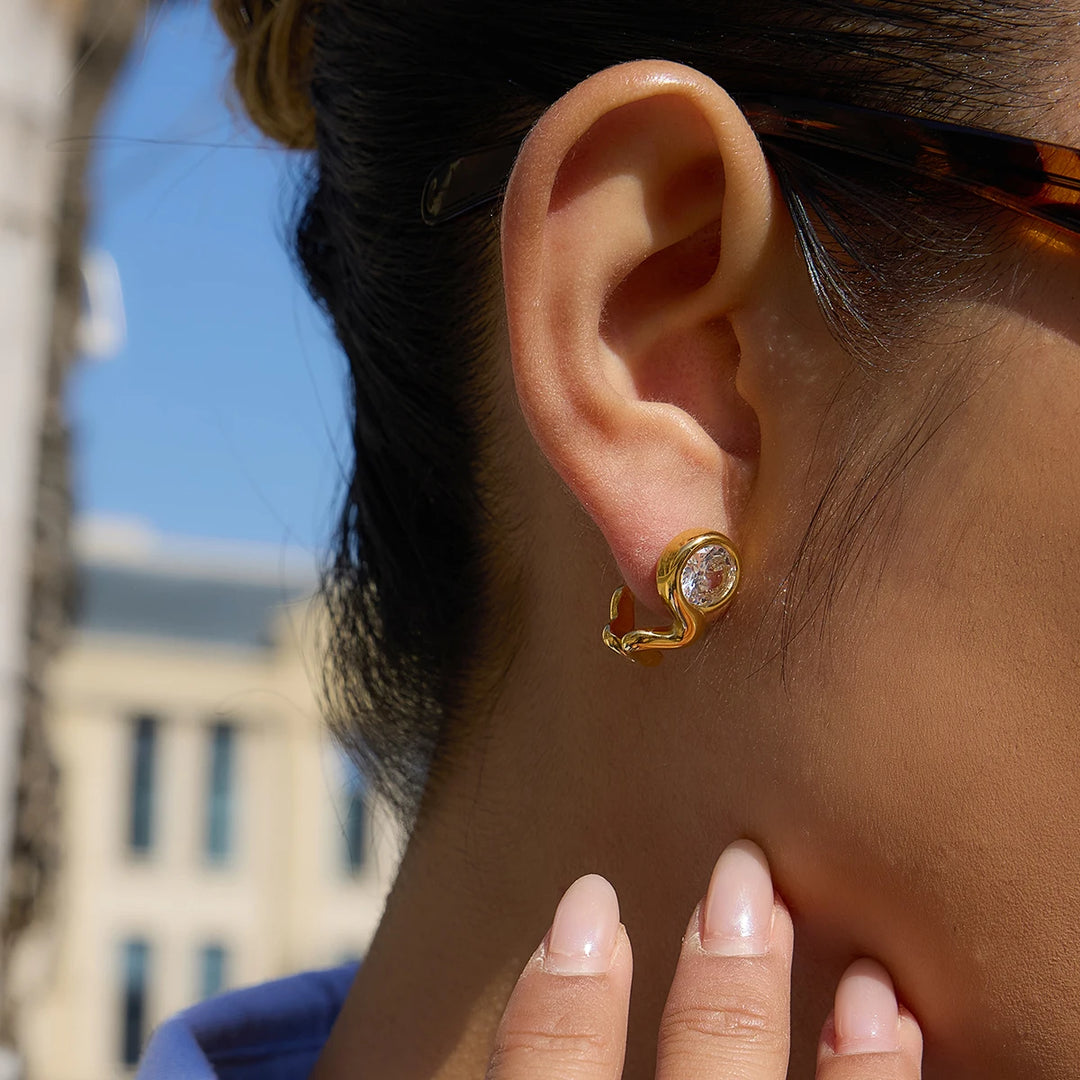 Crystalina 18k Gold-Plated Earrings