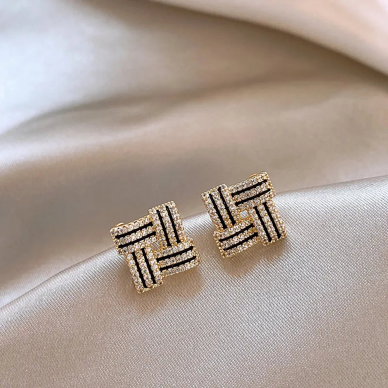 Crossweave Geometric Earrings