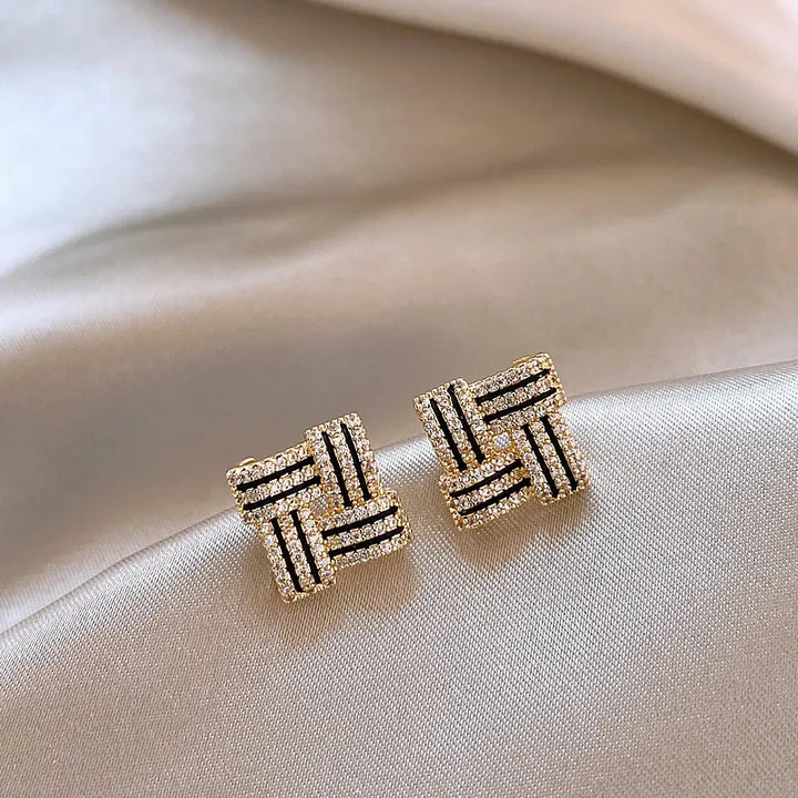 Crossweave Geometric Earrings