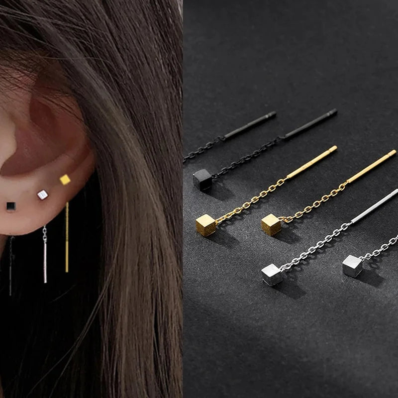 Kaelen Cube Tassel Earrings