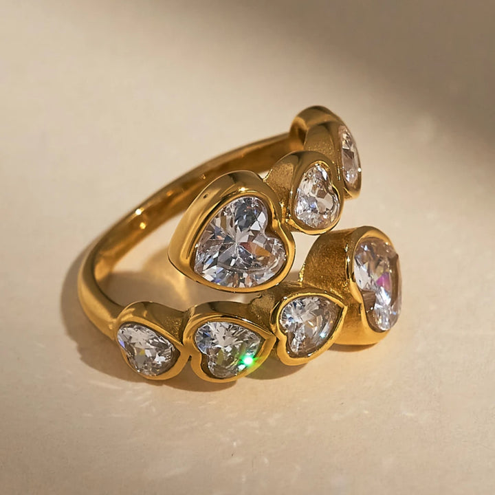 Elaine Heart Cluster Ring