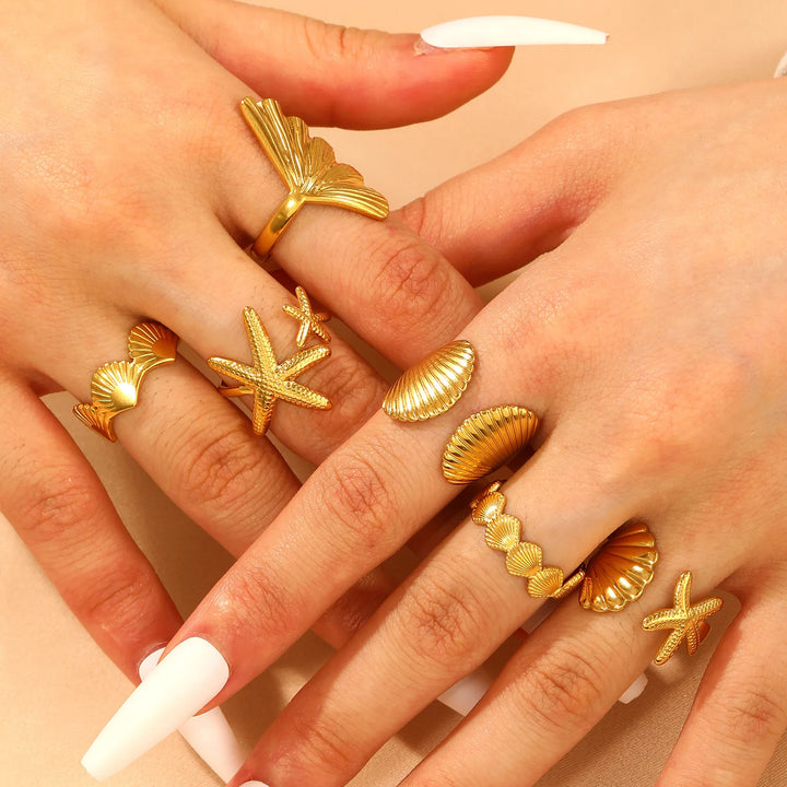 Marina Shell Ring Set