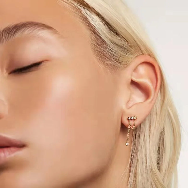 Twins Divide Sterling Silver Earrings