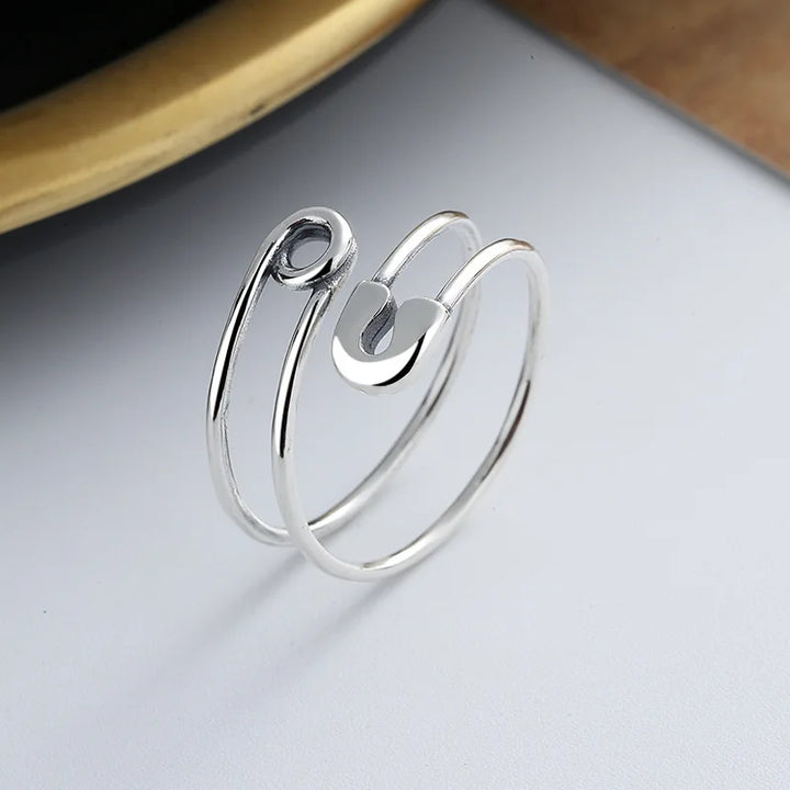 Twisted Safety Pin Ring