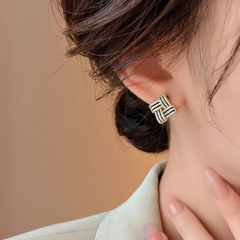 Crossweave Geometric Earrings