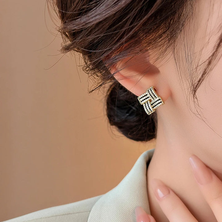 Crossweave Geometric Earrings