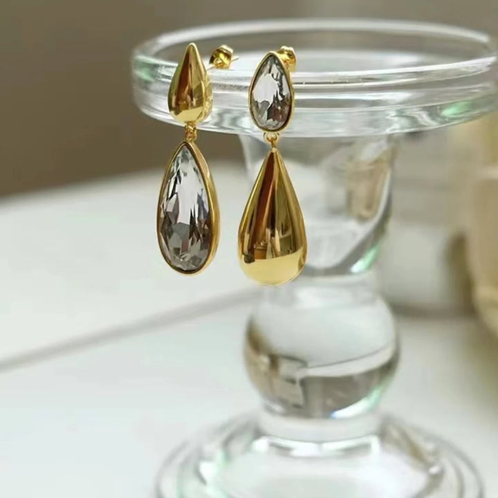 Serena Crystal Double Teardrop Earrings