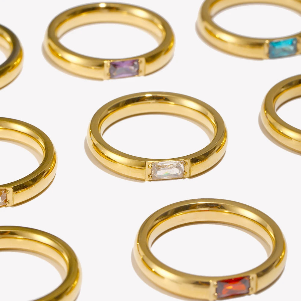 Revered Birthstone Gold-Plated Ring