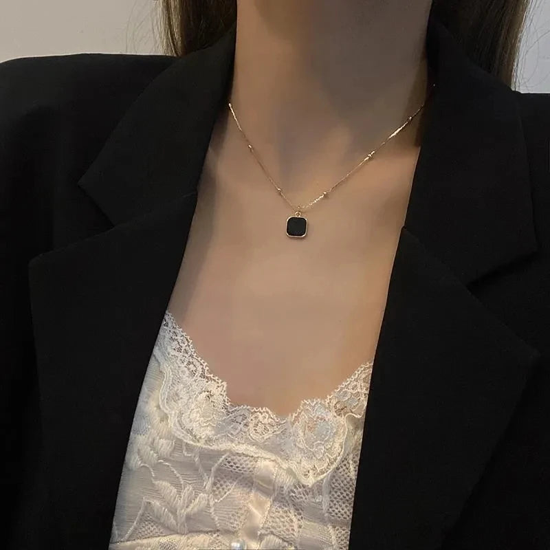 Cleo Sable Square Necklace