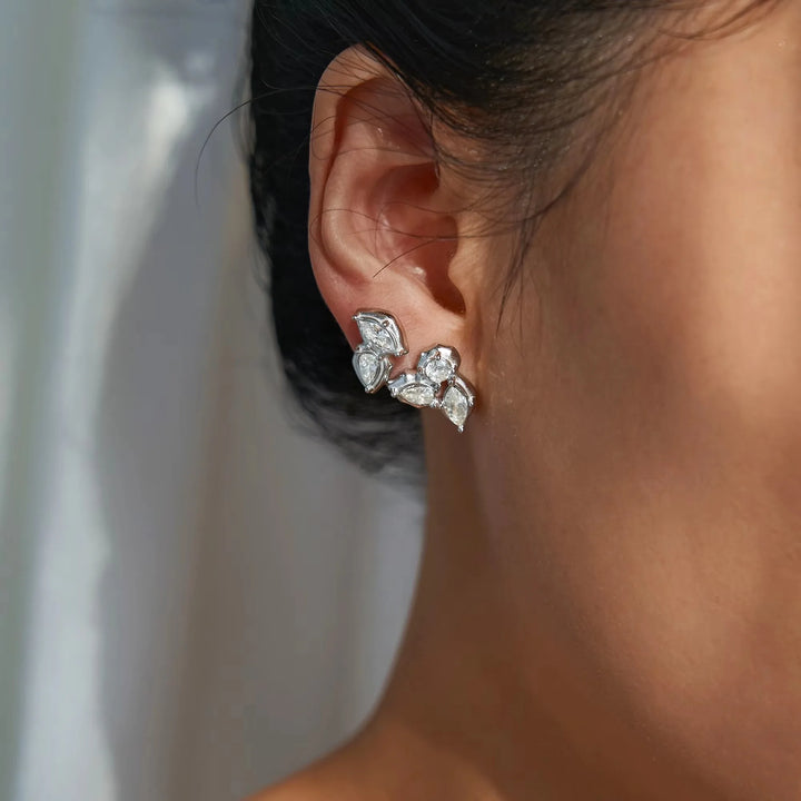 Zyra Faceted Leaf Studs