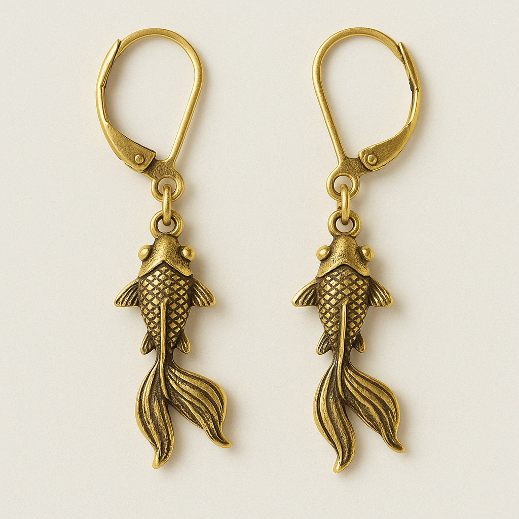 Koi Antique Finish Earrings