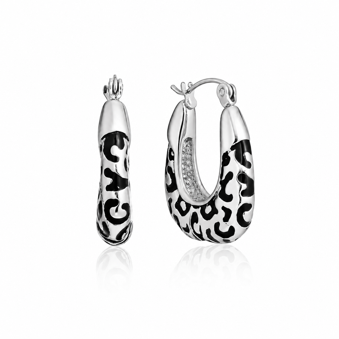 Sauvage Muse Leopard Print Hoops