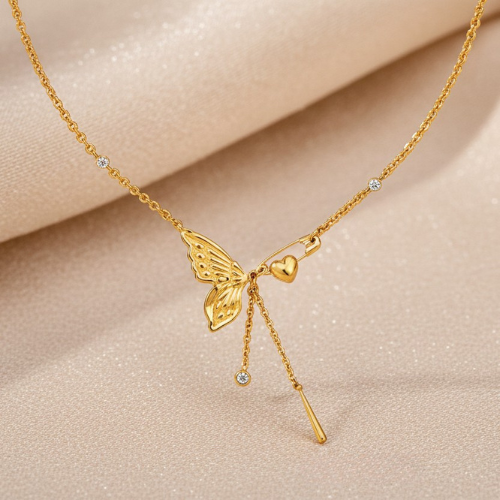 Flutter Line Gold-Plated Necklace