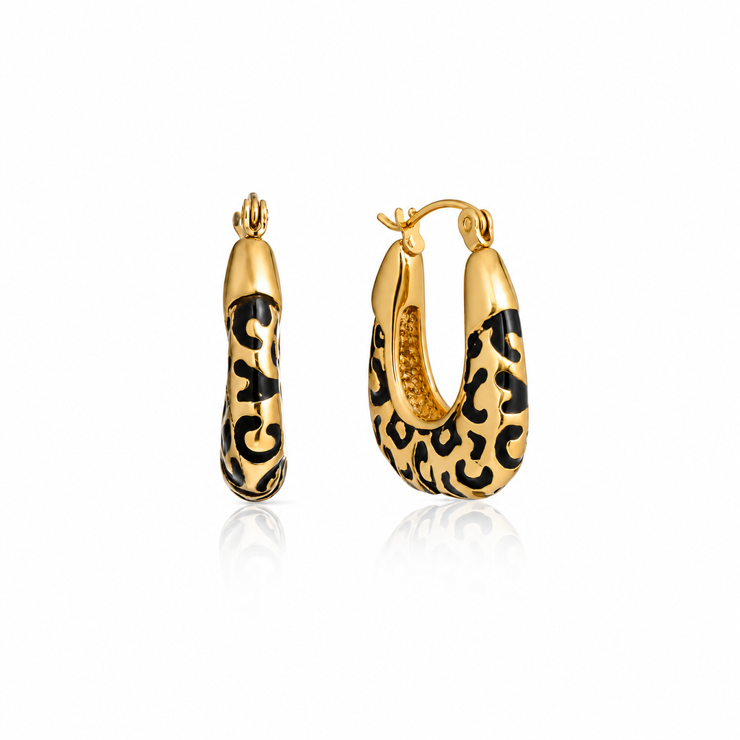 Sauvage Muse Leopard Print Hoops